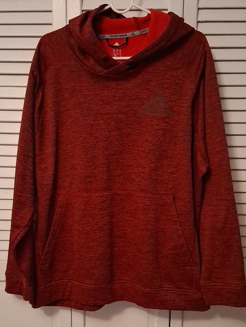 adidas Men's Heather Red 2XL Hoodie Sweatshirt